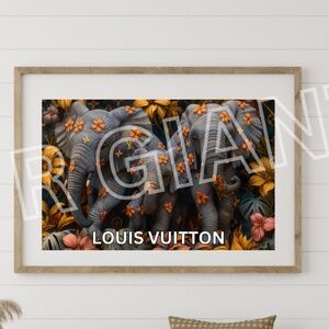 Stunning Elephant Louis Vuitton Wall Art 17x11 Print Wall Decor Vuitton Art